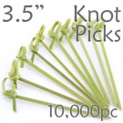 Bamboo Knot Picks 3.5 - Green - Case of 10,000 Pieces