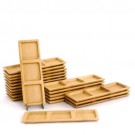 Multicompartment Deep Square Small Solid Bamboo Dishes 2 3/8" x 7" Deep Square 100pc