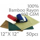Super Soft Lightweight 100% Rayon from Bamboo Wash Cloth 460 GSM 50pc Choice of Color